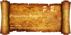 Popovits Rudolf névjegykártya